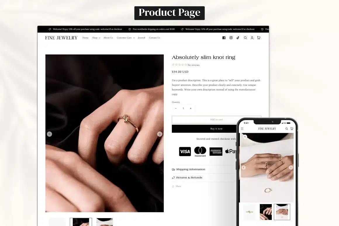 Fine Jewelry - Elegant Shopify Theme 2