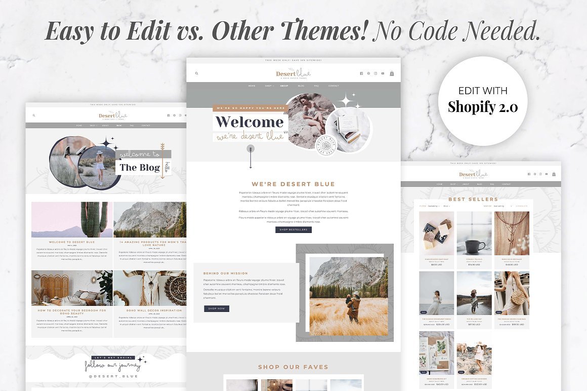 Shopify Theme Desert Blue 2