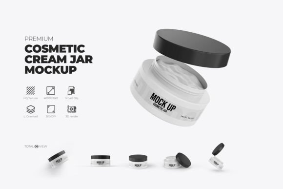 Cosmetic Plastic Jar Mockup