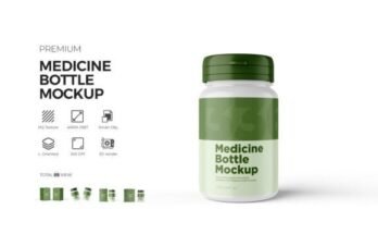 Top Medicine Bottle PSD Mockup