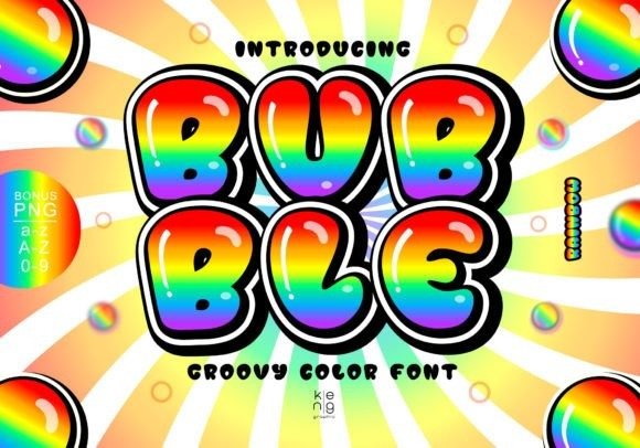 Bubble Rainbow Font