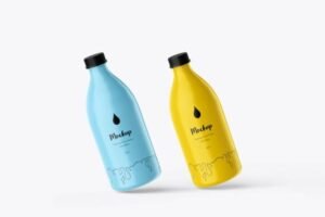 Milk Bottle Packaging Mockup