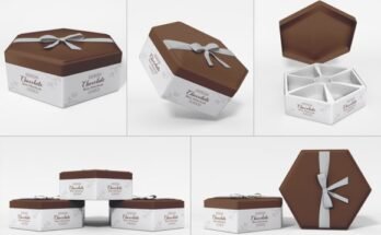 Chocolate Gift Box Mockup Set