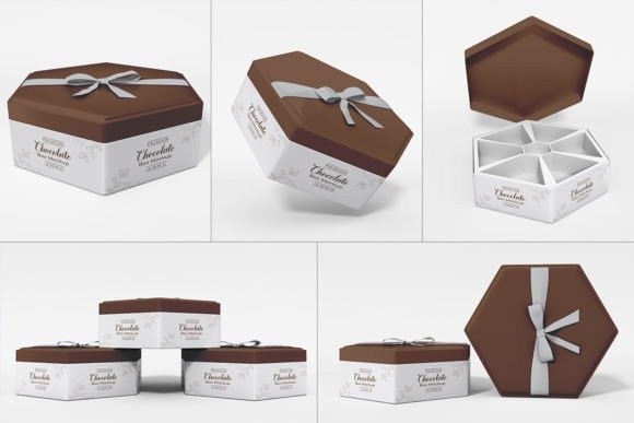 Chocolate Gift Box Mockup Set