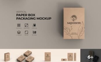 Vertical Kraft Soap Box Packaging Mockup