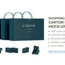 Carton Clothing Shopping Box PSD Mockup