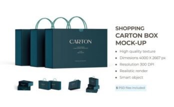 Carton Clothing Shopping Box PSD Mockup