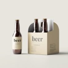 Beer Four Pack Carrier Box Mockups