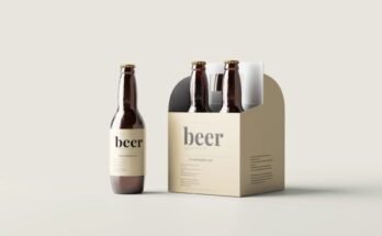 Beer Four Pack Carrier Box Mockups