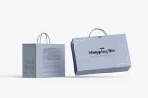 Carton Shopping Box PSD Mockup