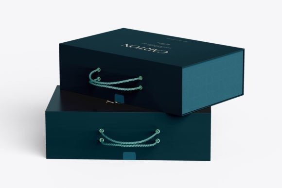 Carton Clothing Shopping Box PSD Mockup 