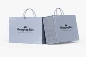 Carton Shopping Box PSD Mockup