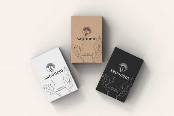 Vertical Kraft Soap Box Packaging Mockup