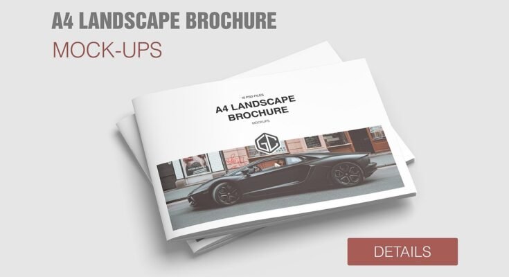 A4 Landscape Brochure Mockup