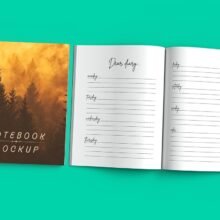 The 8X10 Inch Open & Closed Book Mockup