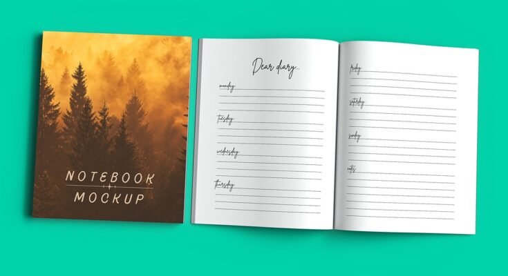 The 8X10 Inch Open & Closed Book Mockup