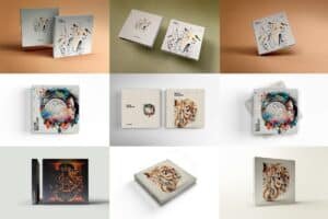 Square Book Cover Mockup Design