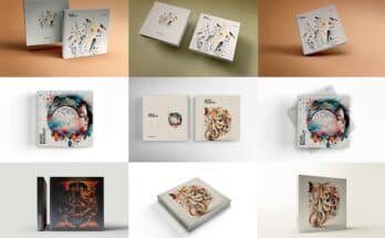 Square Book Cover Mockup Design