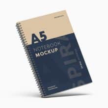 A5 Spiral Notebook Mockup