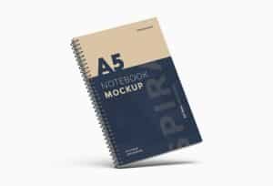 A5 Spiral Notebook Mockup