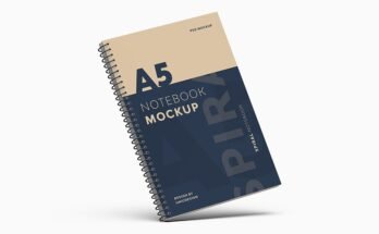 A5 Spiral Notebook Mockup