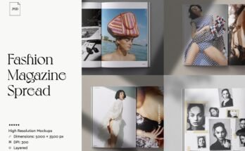 Fashion Magazine Spread Mockup