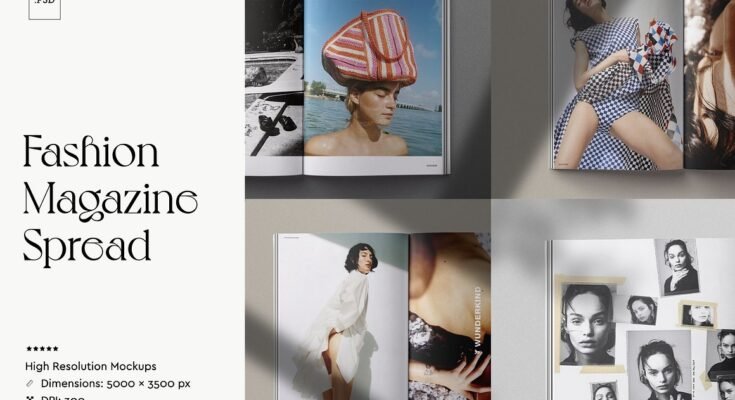 Fashion Magazine Spread Mockup
