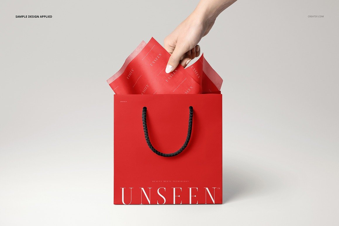Wrapping Tissue Paper in Bag Mockup