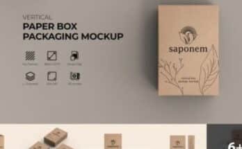 The Vertical Kraft Soap Box Packaging Mockup