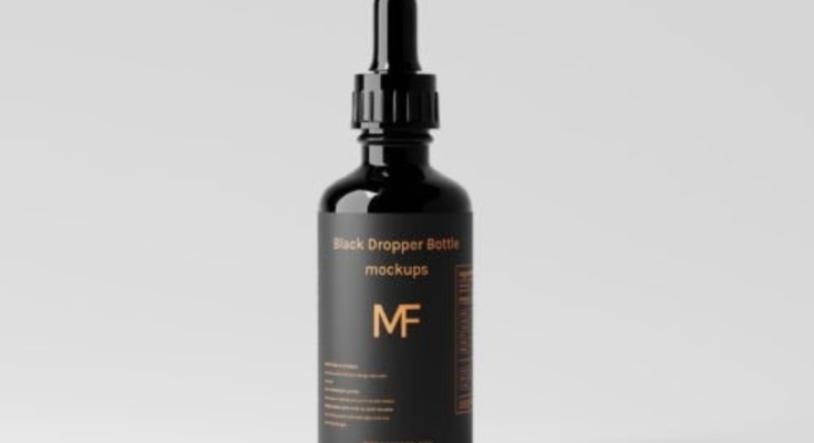 Black Dropper Bottle Mockups