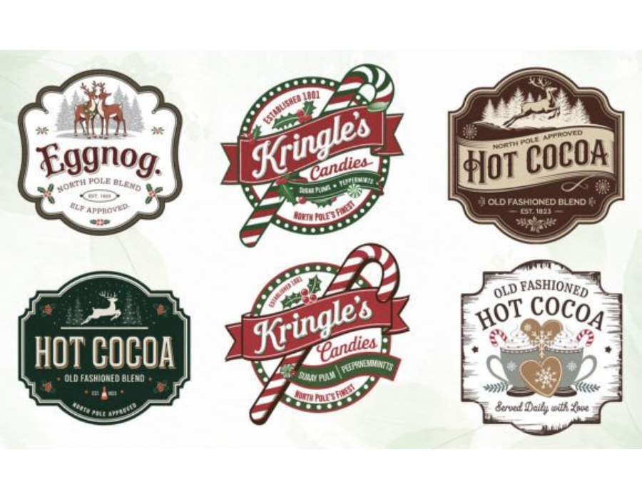 Vintage Christmas Label Sublimation