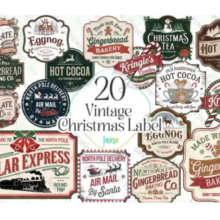 Vintage Christmas Label Sublimation