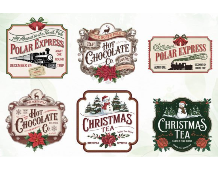 Vintage Christmas Label Sublimation