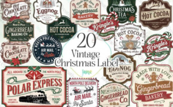 Vintage Christmas Label Sublimation