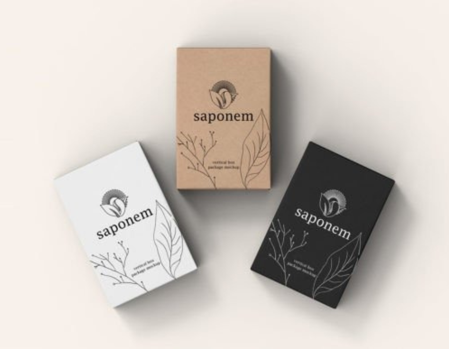 Vertical Kraft Soap Box Packaging Mockup
