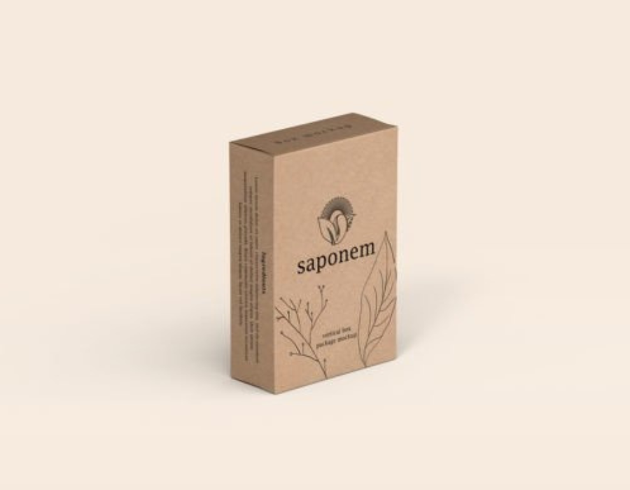 Vertical Kraft Soap Box Packaging Mockup