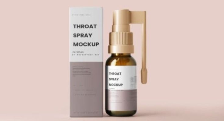 Best Throat Spray with Box Mockup