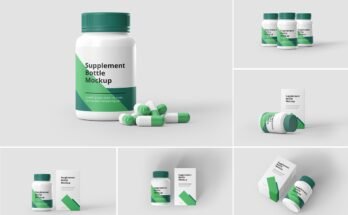 Supplement Bottle Packaging Mockup