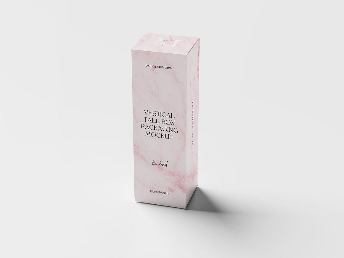 Vertical Tall Box Packaging Mockup 