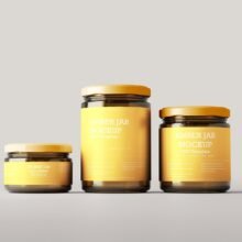 Amber Glass Jar Mockups