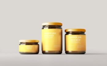 Amber Glass Jar Mockups