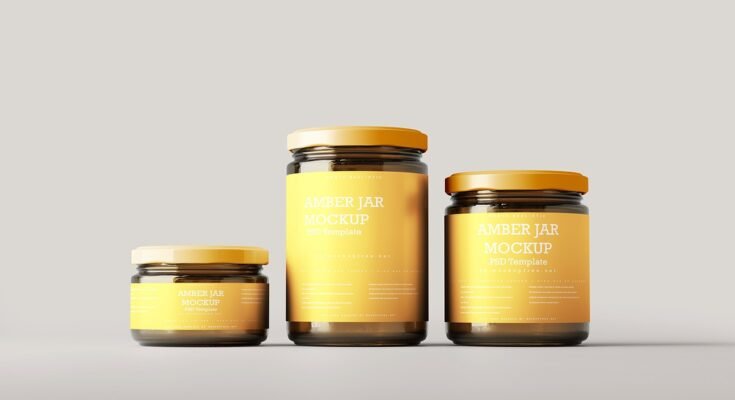 Amber Glass Jar Mockups