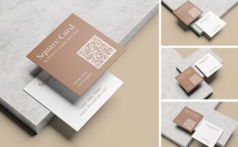 Square Business Card Mockup