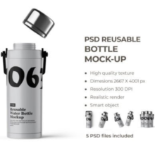 Portable Water Bottle PSD Mockup V (86)