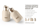 Thermos Portable Water Bottle Mockup