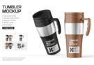 Thermos Tumbler with Handle Mockup